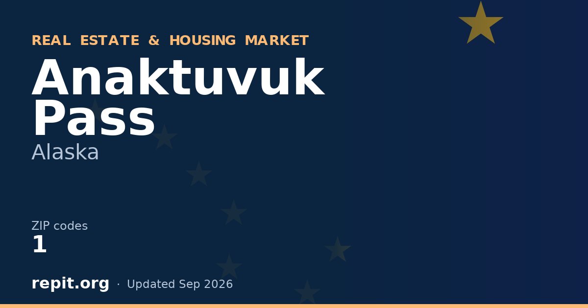 Anaktuvuk Pass, AK real estate and housing market — 1 ZIP code