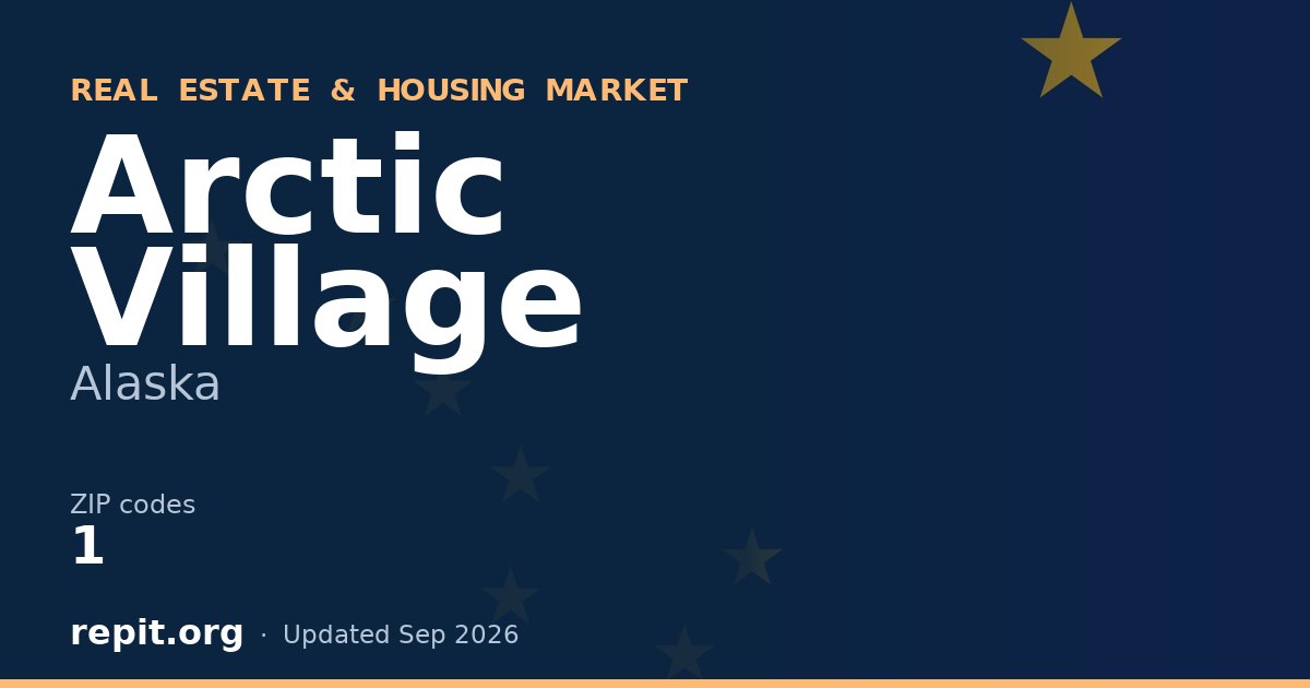 Arctic Village, AK real estate and housing market — 1 ZIP code