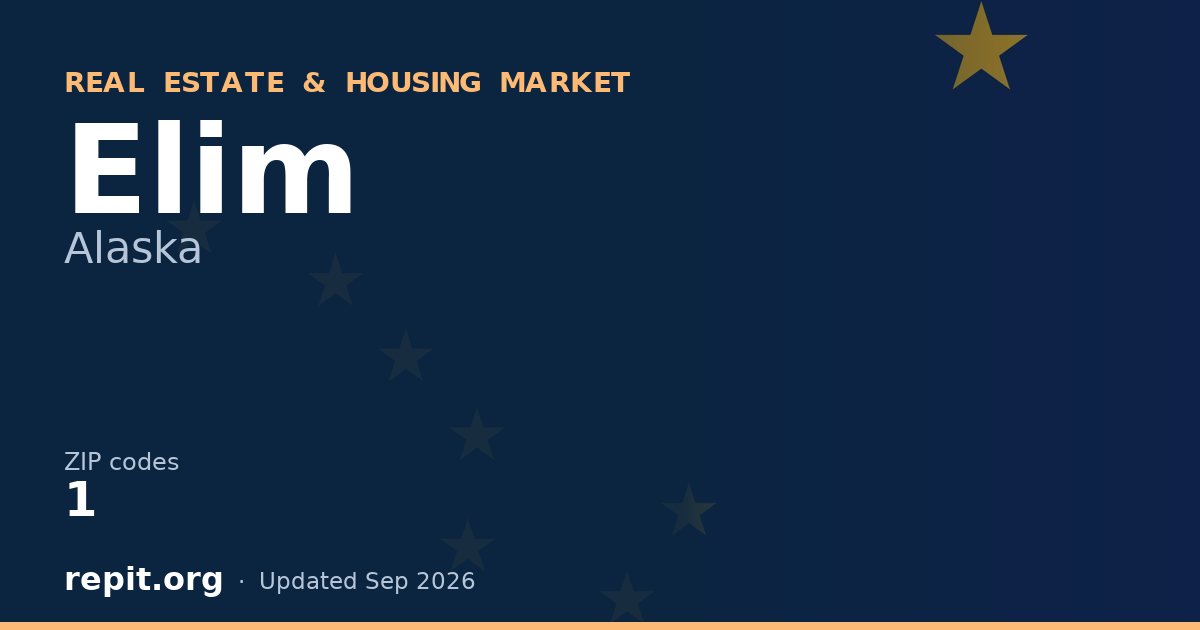 Elim, AK real estate and housing market — 1 ZIP code