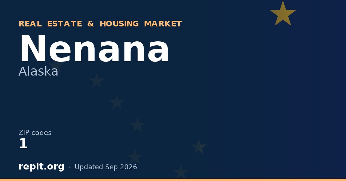 Nenana, AK real estate and housing market — 1 ZIP code
