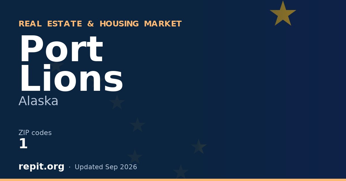 Port Lions, AK real estate and housing market — 1 ZIP code