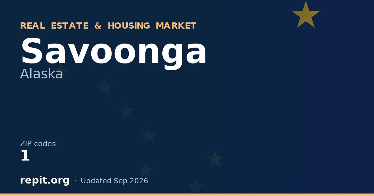 Savoonga, AK real estate and housing market — 1 ZIP code