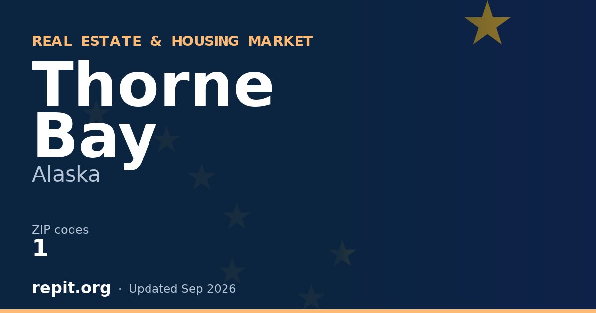 Thorne Bay, AK real estate and housing market — 1 ZIP code