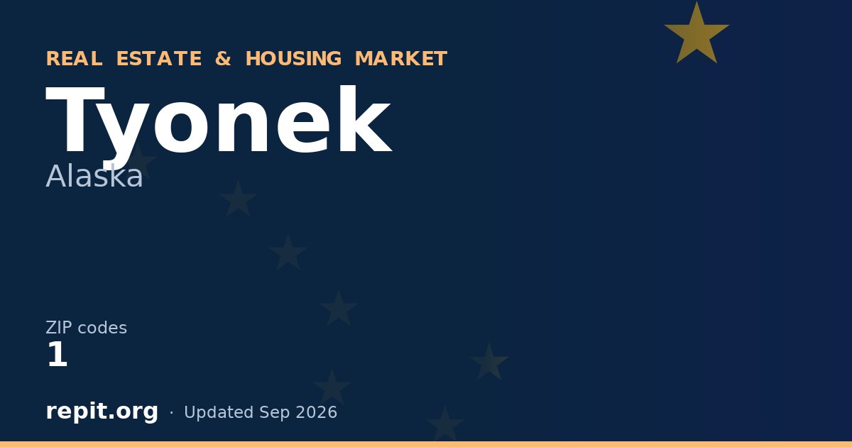 Tyonek, AK real estate and housing market — 1 ZIP code