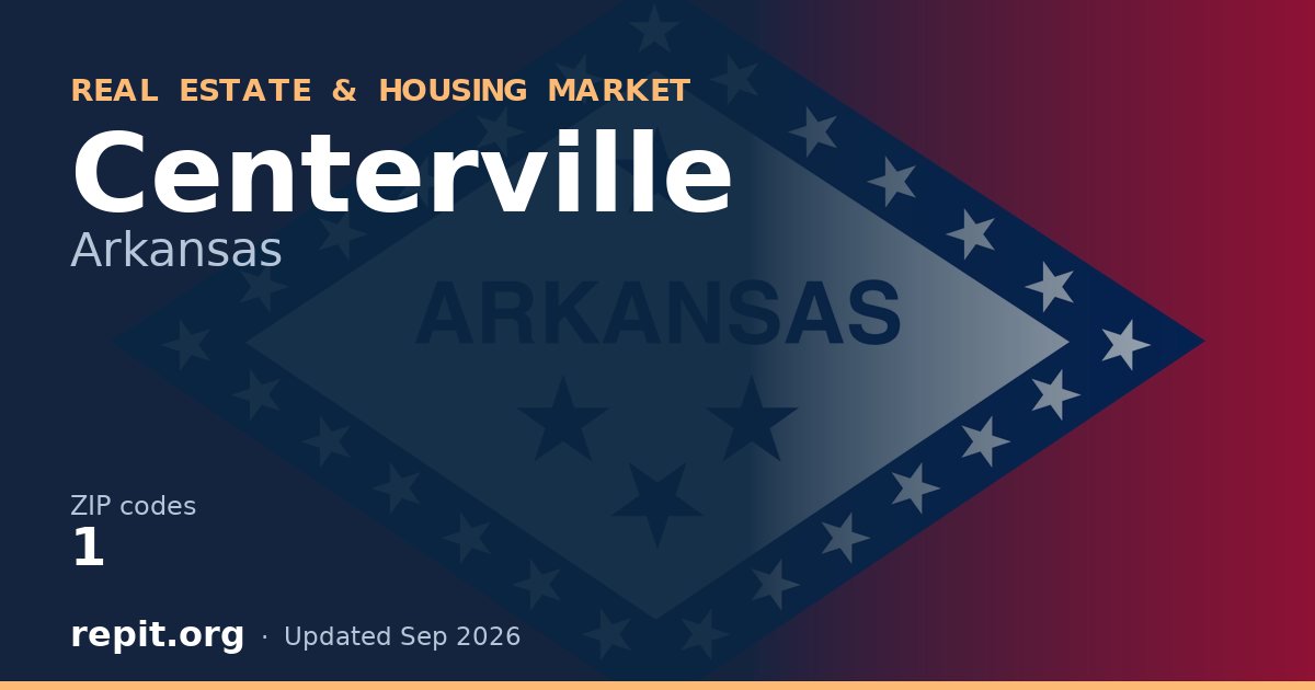 Centerville, AR real estate and housing market — 1 ZIP code
