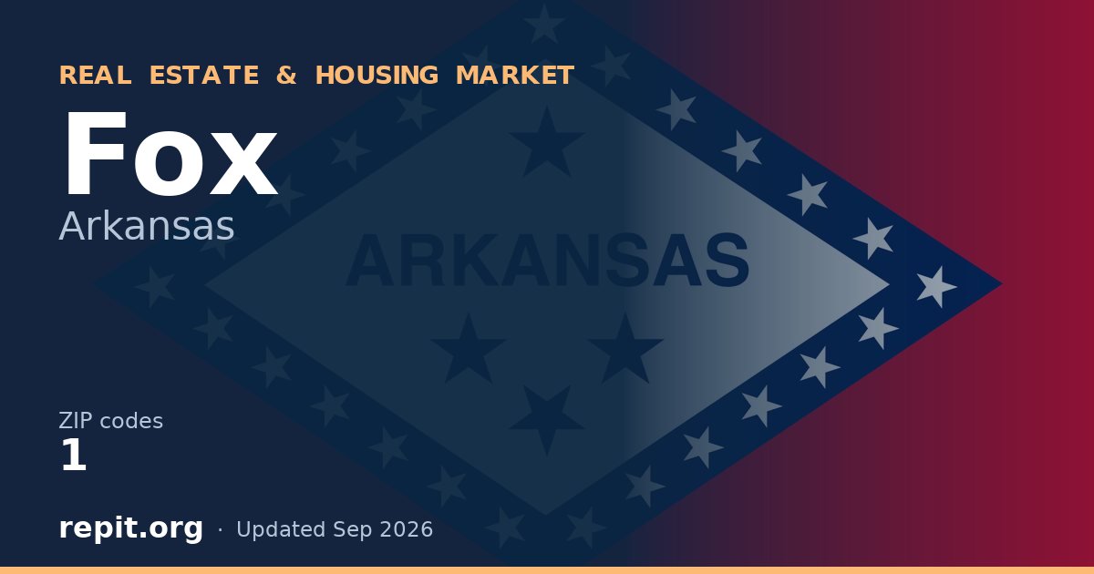 Fox, AR real estate and housing market — 1 ZIP code
