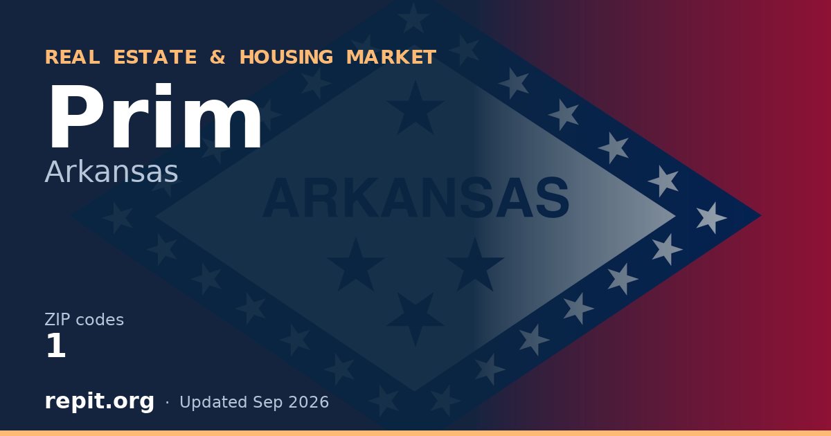 Prim, AR real estate and housing market — 1 ZIP code