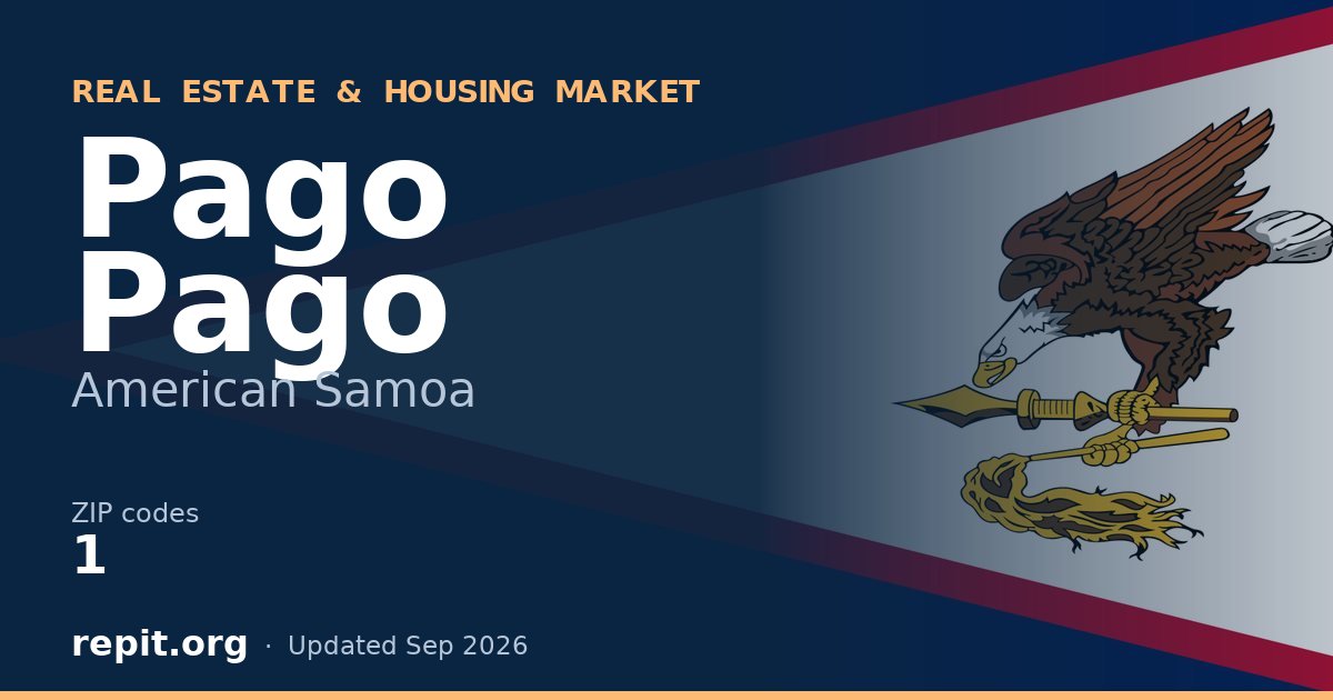 Pago Pago, AS real estate and housing market — 1 ZIP code