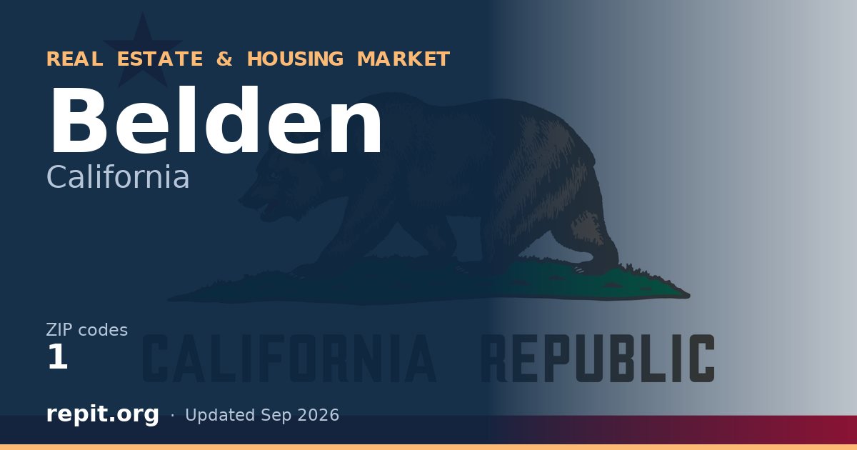 Belden, CA real estate and housing market — 1 ZIP code