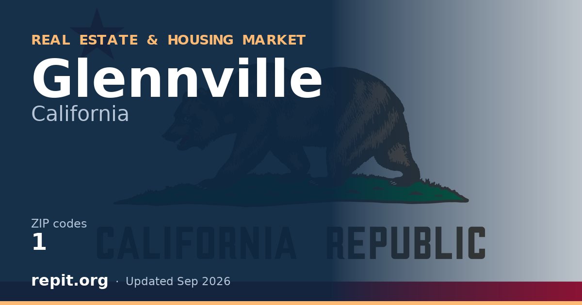 Glennville, CA real estate and housing market — 1 ZIP code