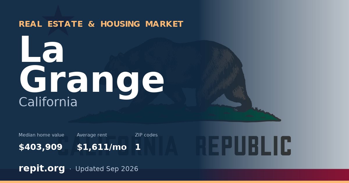 La Grange, CA real estate and housing market — median home value $403,909, average rent $1,611/mo, 1 ZIP code