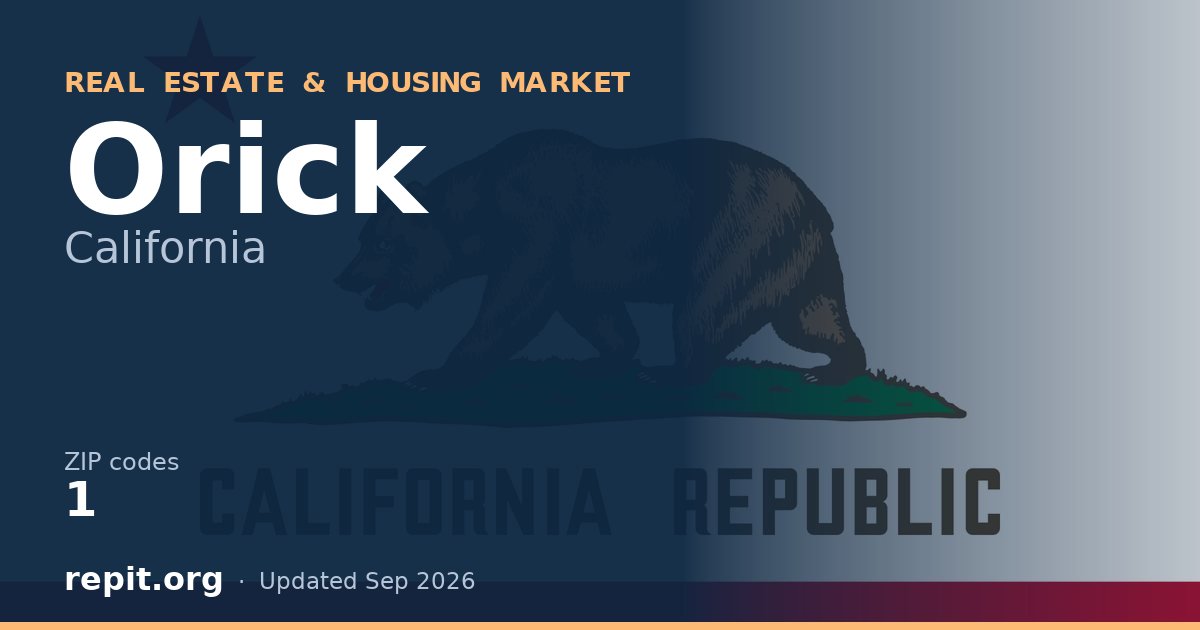 Orick, CA real estate and housing market — 1 ZIP code