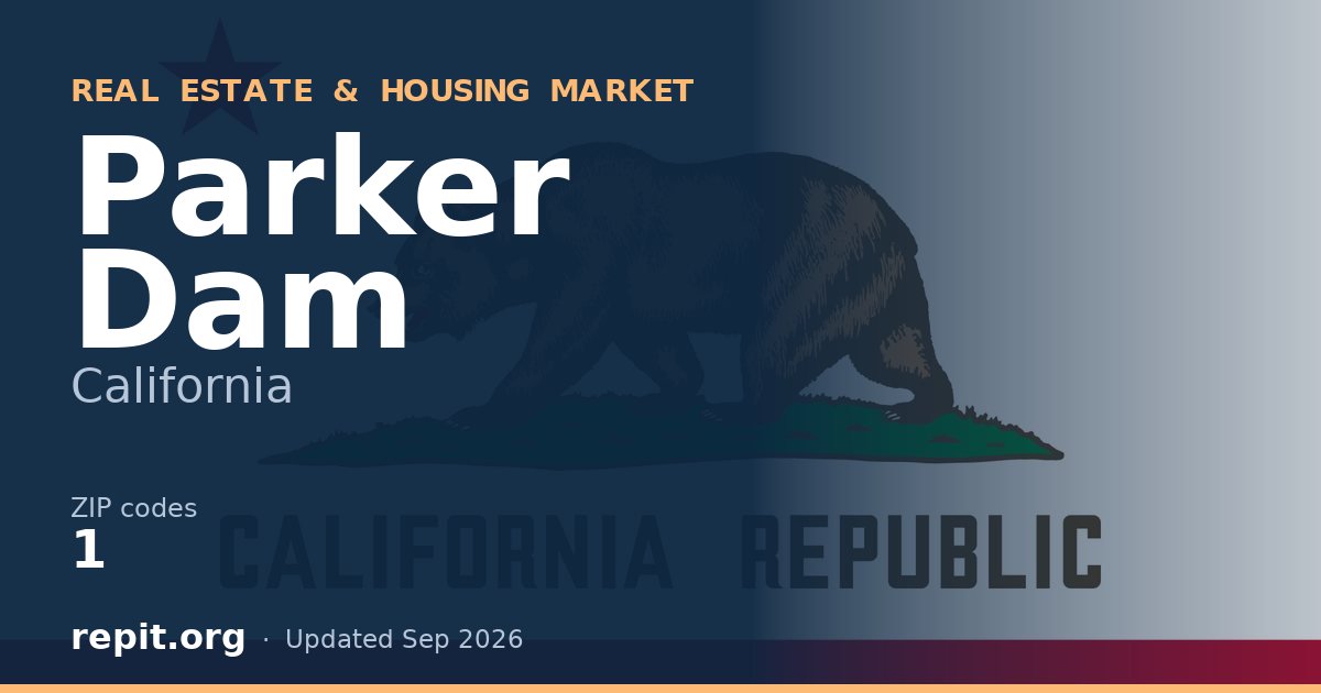 Parker Dam, CA real estate and housing market — 1 ZIP code
