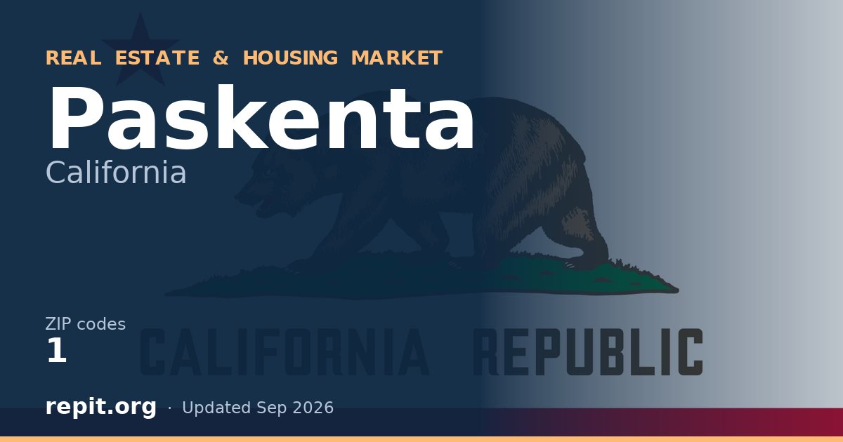 Paskenta, CA real estate and housing market — 1 ZIP code