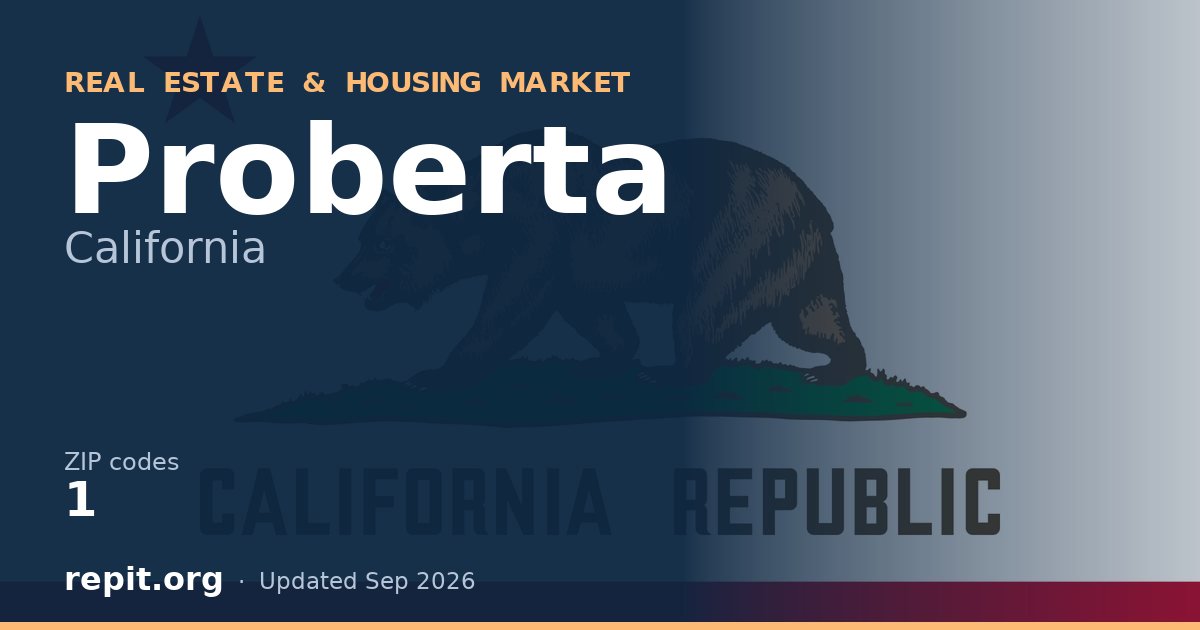 Proberta, CA real estate and housing market — 1 ZIP code