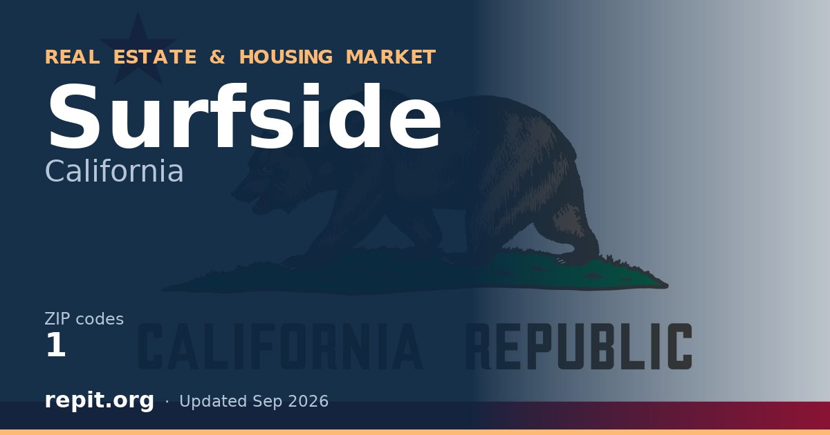 Surfside, CA real estate and housing market — 1 ZIP code