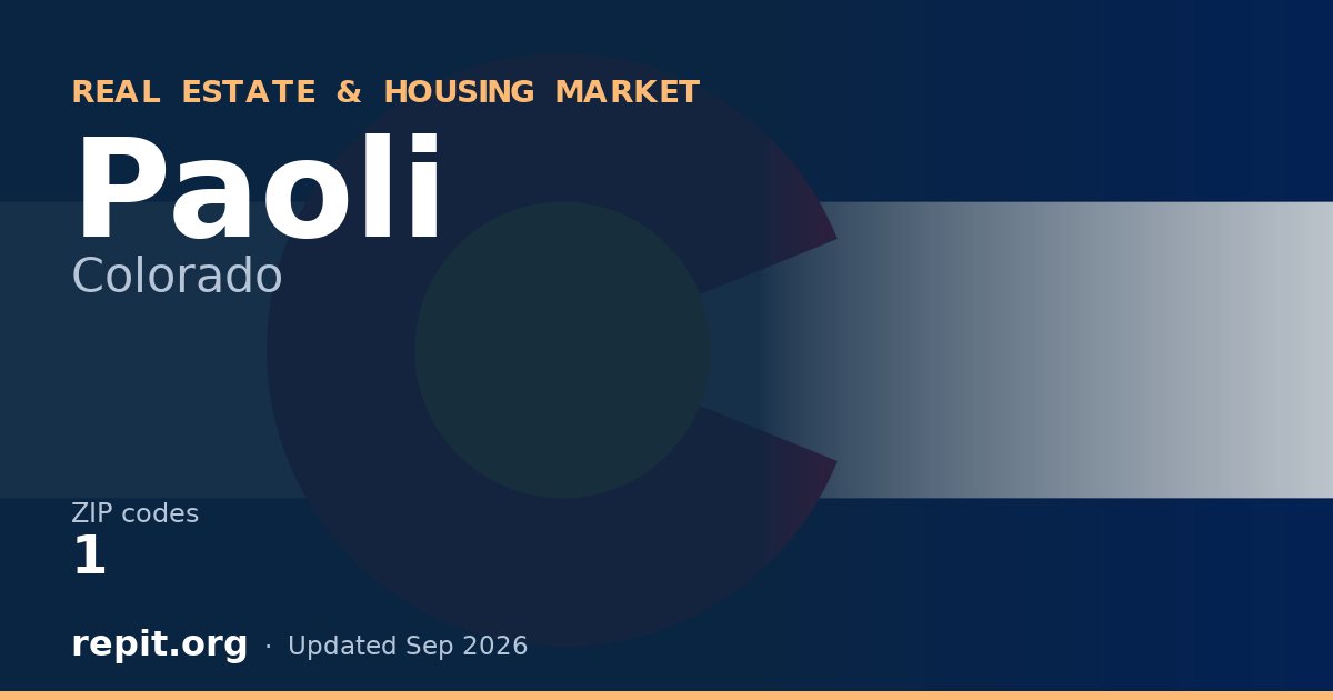 Paoli, CO real estate and housing market — 1 ZIP code