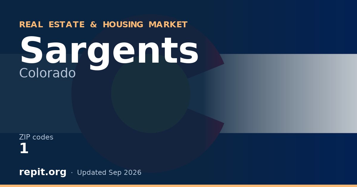 Sargents, CO real estate and housing market — 1 ZIP code