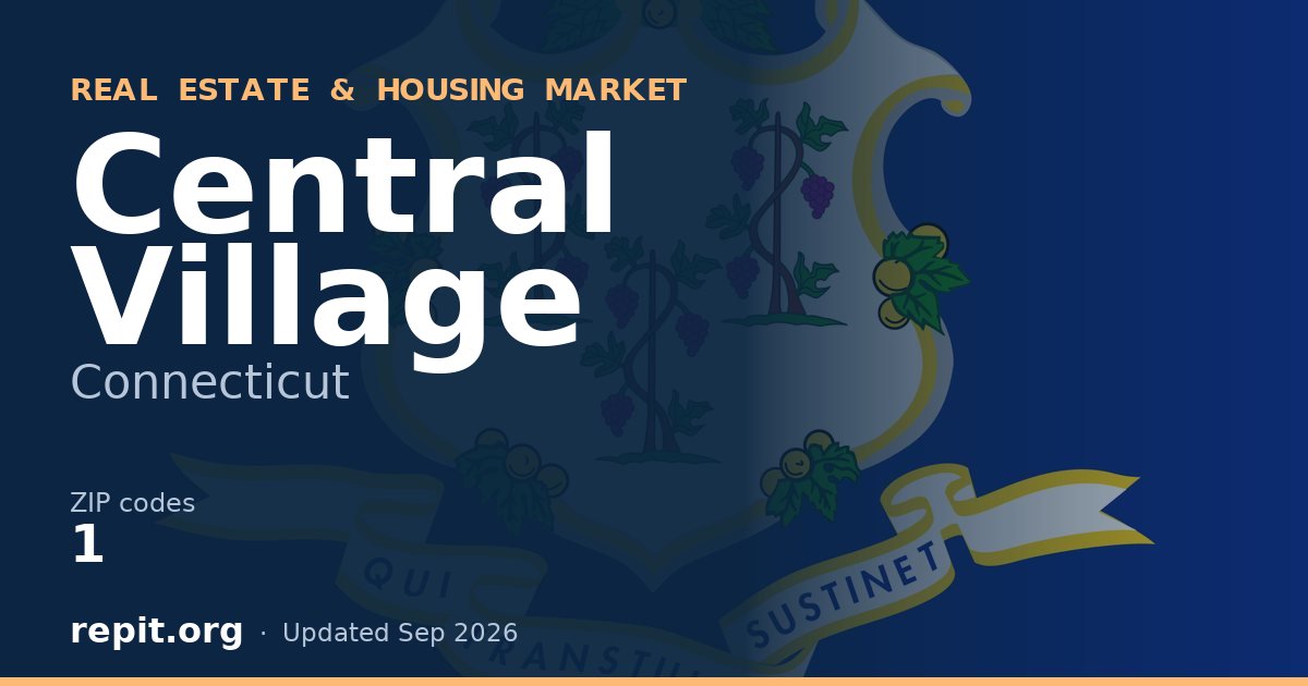 Central Village, CT real estate and housing market — 1 ZIP code