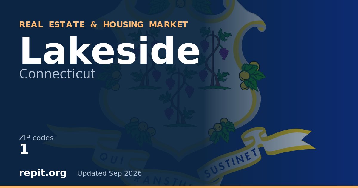 Lakeside, CT real estate and housing market — 1 ZIP code