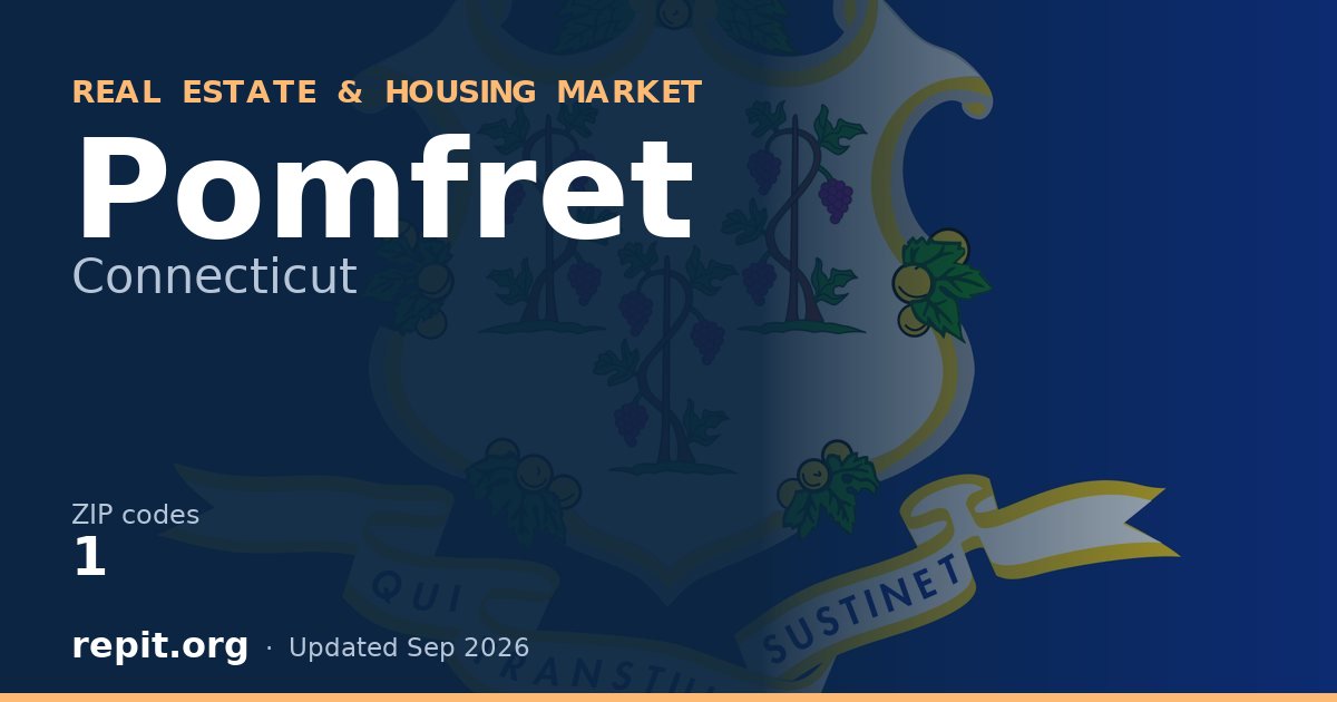 Pomfret, CT real estate and housing market — 1 ZIP code