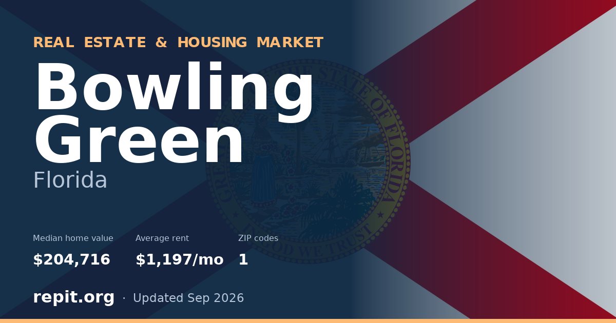 Bowling Green, FL real estate and housing market — median home value $204,716, average rent $1,197/mo, 1 ZIP code