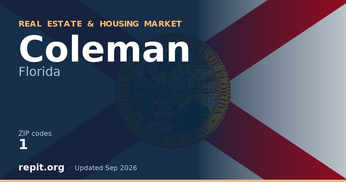 Coleman, FL real estate and housing market — 1 ZIP code