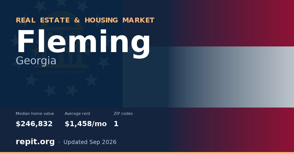 Fleming, GA real estate and housing market — median home value $246,832, average rent $1,458/mo, 1 ZIP code