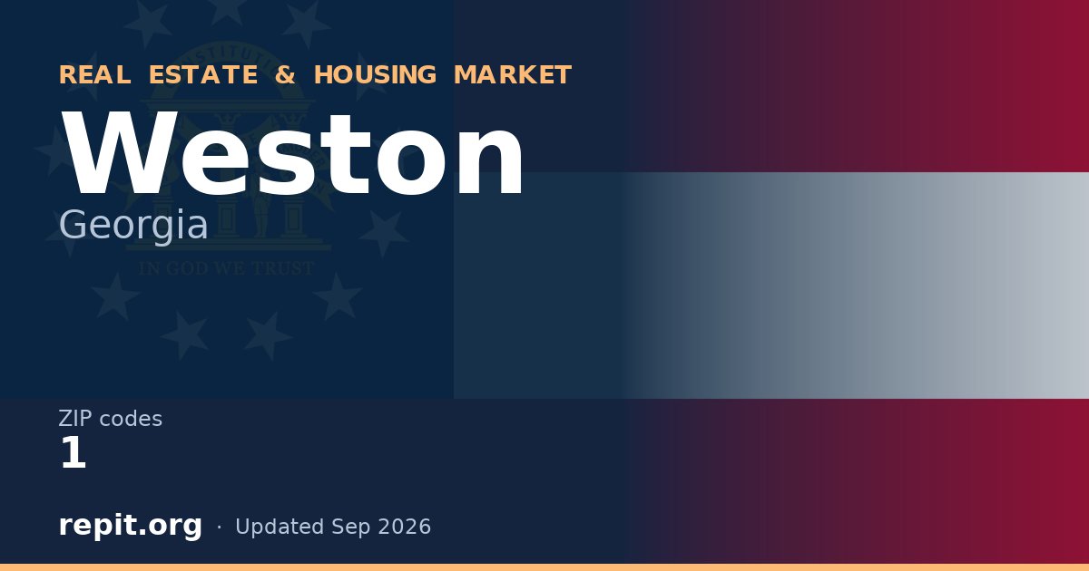 Weston, GA real estate and housing market — 1 ZIP code