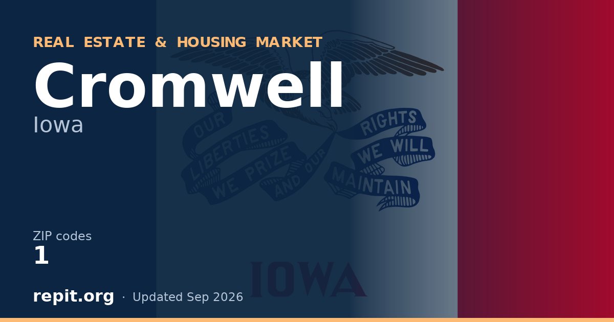 Cromwell, IA real estate and housing market — 1 ZIP code