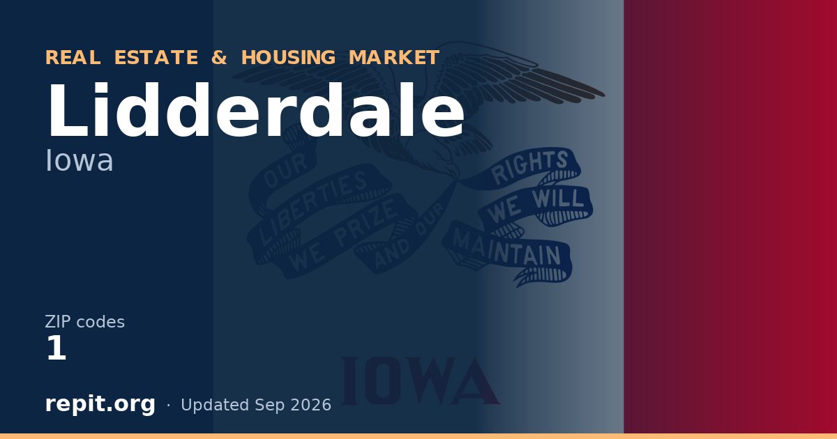 Lidderdale, IA real estate and housing market — 1 ZIP code