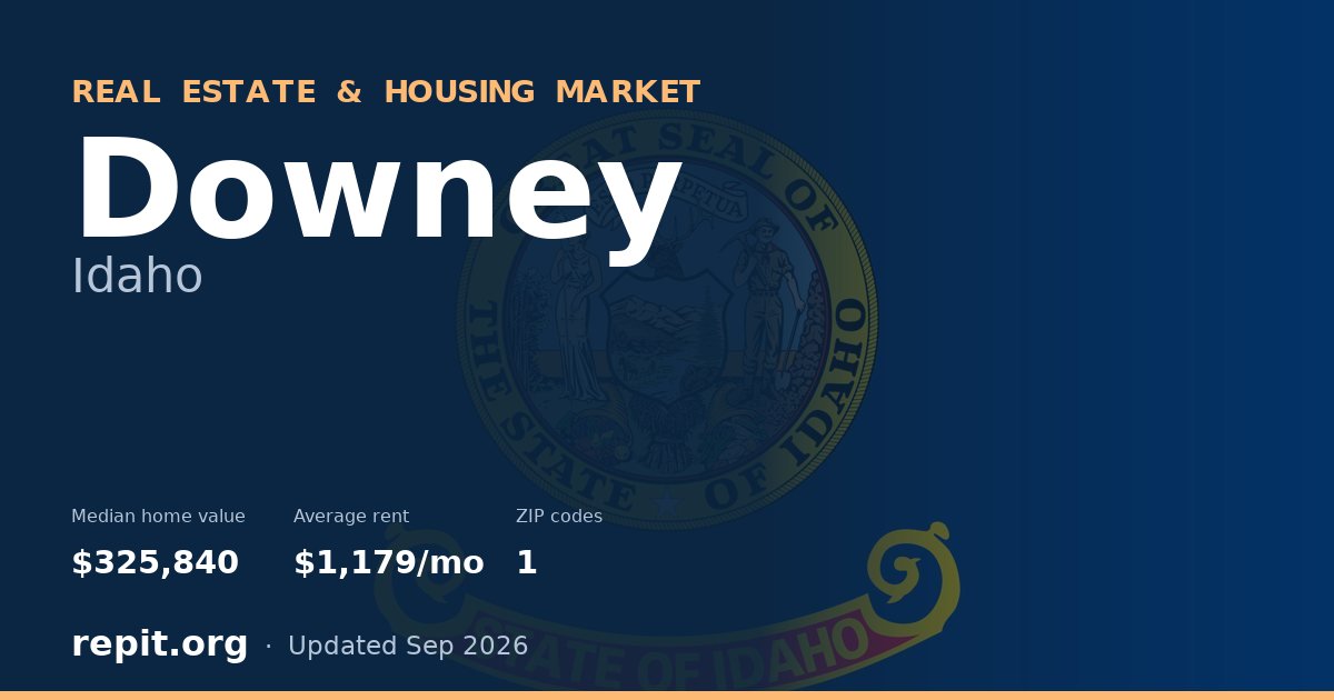Downey, ID real estate and housing market — median home value $325,840, average rent $1,179/mo, 1 ZIP code