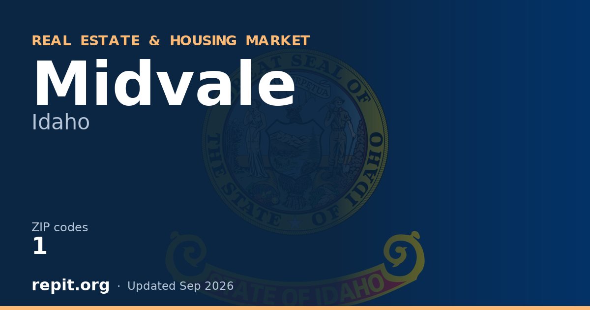 Midvale, ID real estate and housing market — 1 ZIP code