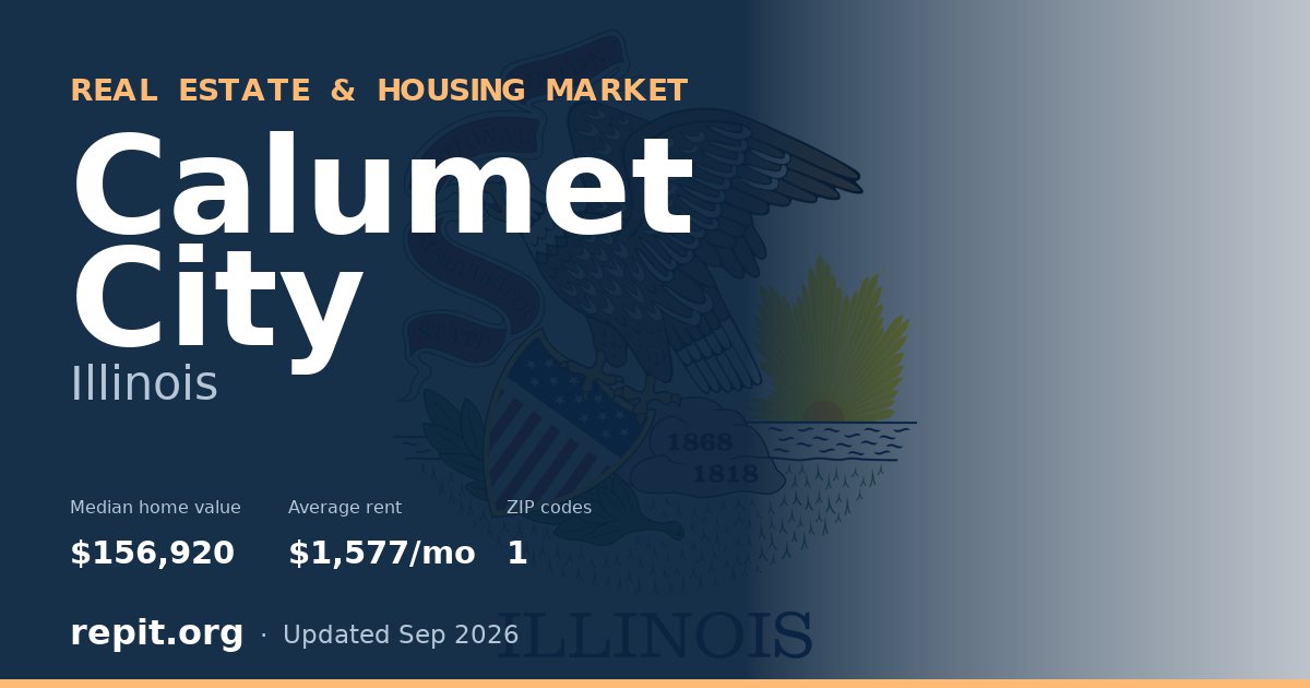 Calumet City, IL real estate and housing market — median home value $156,920, average rent $1,577/mo, 1 ZIP code