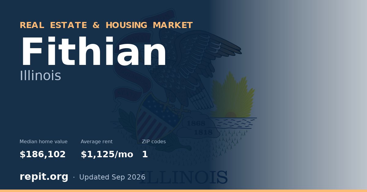 Fithian, IL real estate and housing market — median home value $186,102, average rent $1,125/mo, 1 ZIP code