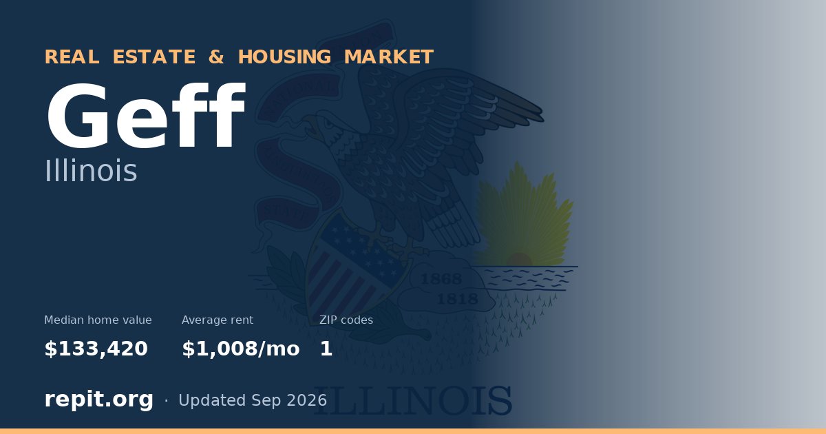 Geff, IL real estate and housing market — median home value $133,420, average rent $1,008/mo, 1 ZIP code