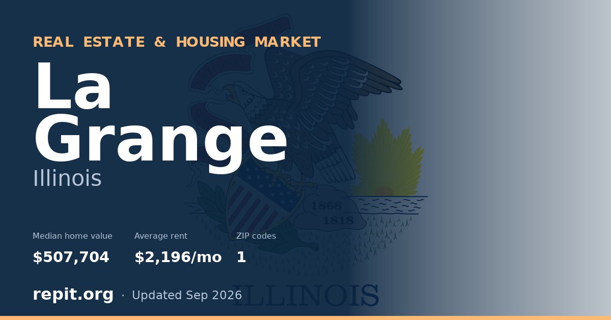 La Grange, IL real estate and housing market — median home value $507,704, average rent $2,196/mo, 1 ZIP code