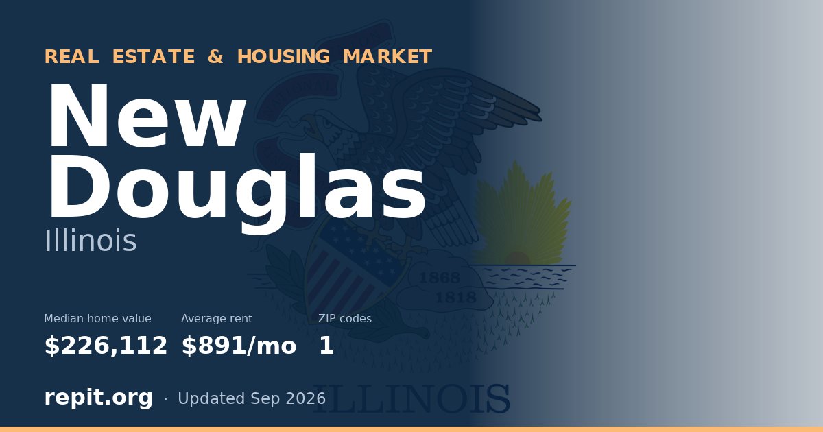 New Douglas, IL real estate and housing market — median home value $226,112, average rent $891/mo, 1 ZIP code