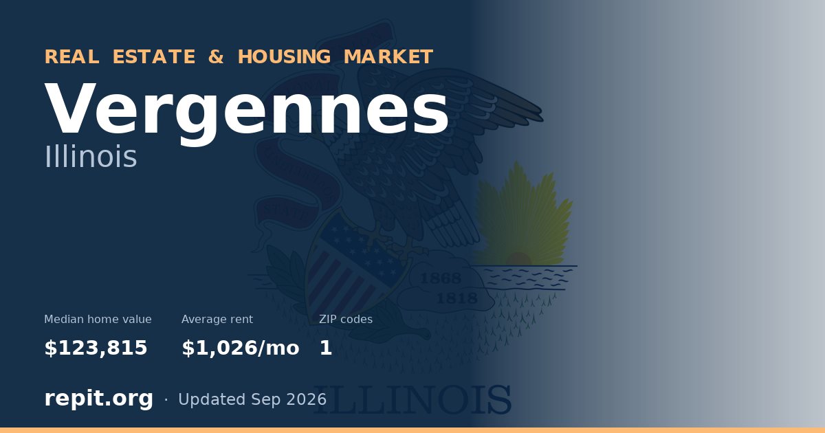 Vergennes, IL real estate and housing market — median home value $123,815, average rent $1,026/mo, 1 ZIP code