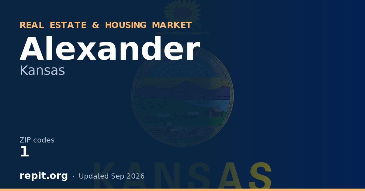Alexander, KS real estate and housing market — 1 ZIP code