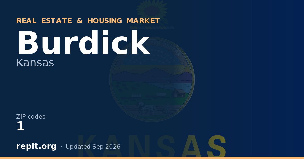 Burdick, KS real estate and housing market — 1 ZIP code