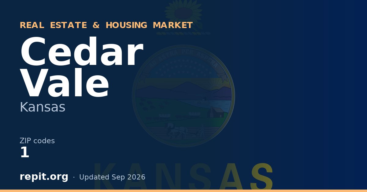Cedar Vale, KS real estate and housing market — 1 ZIP code