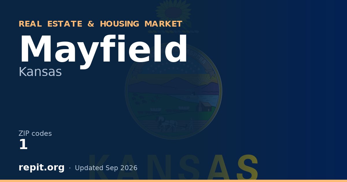Mayfield, KS real estate and housing market — 1 ZIP code