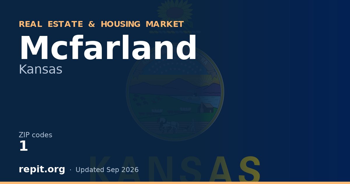 Mcfarland, KS real estate and housing market — 1 ZIP code