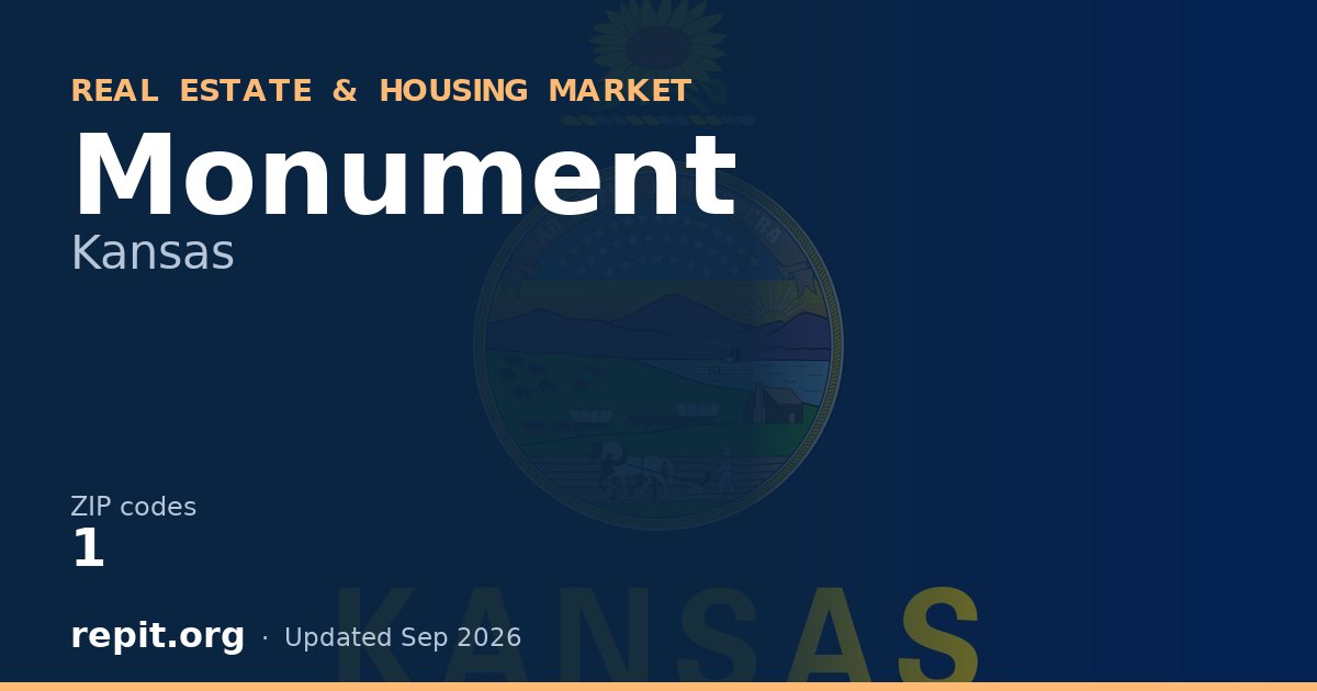Monument, KS real estate and housing market — 1 ZIP code