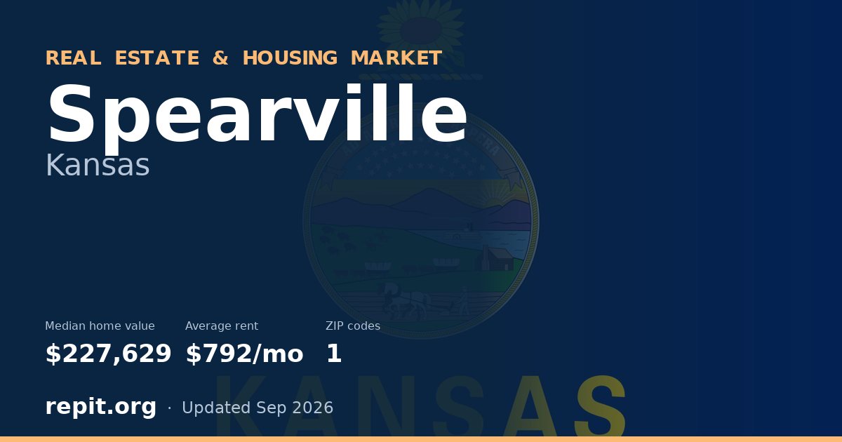 Spearville, KS real estate and housing market — median home value $227,629, average rent $792/mo, 1 ZIP code