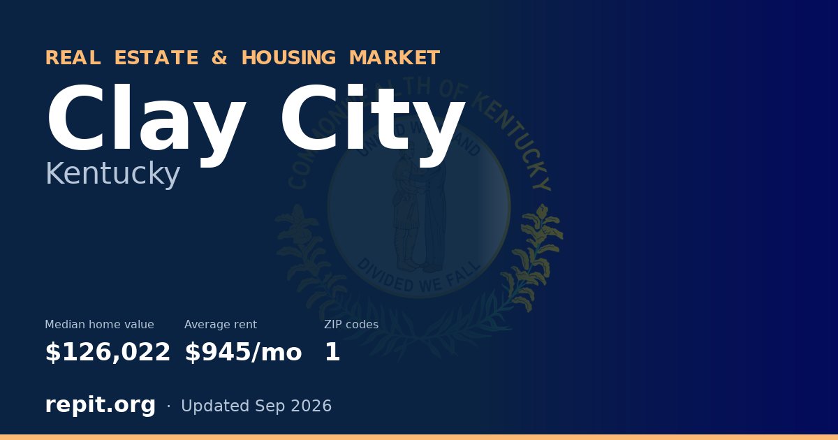 Clay City, KY real estate and housing market — median home value $126,022, average rent $945/mo, 1 ZIP code