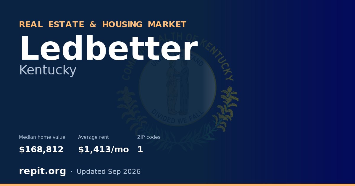 Ledbetter, KY real estate and housing market — median home value $168,812, average rent $1,413/mo, 1 ZIP code