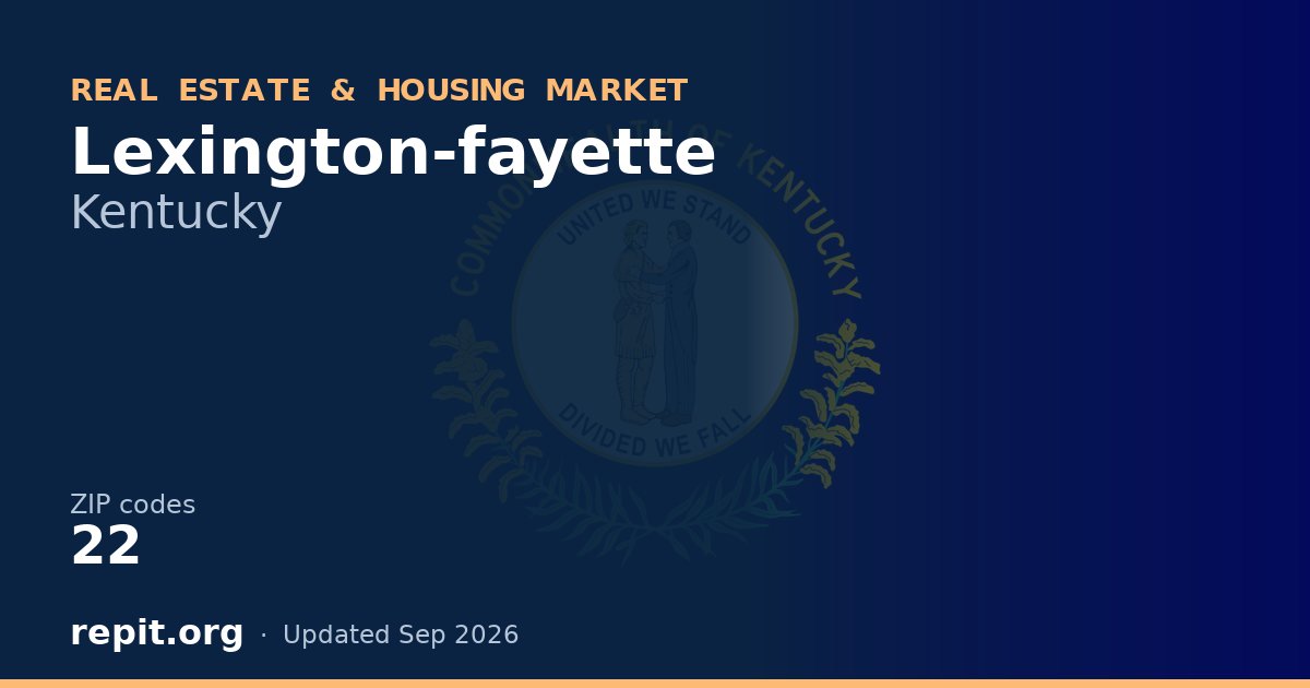 Lexington-fayette, KY real estate and housing market — 22 ZIP codes