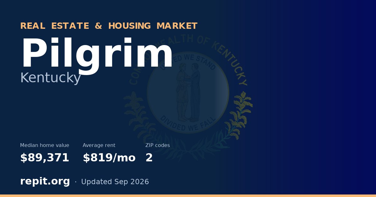 Pilgrim, KY real estate and housing market — median home value $89,371, average rent $819/mo, 2 ZIP codes
